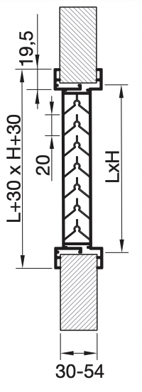DRR-300200 - Deurrooster aluminium voor binnen- en buitendeur - 300x200mm